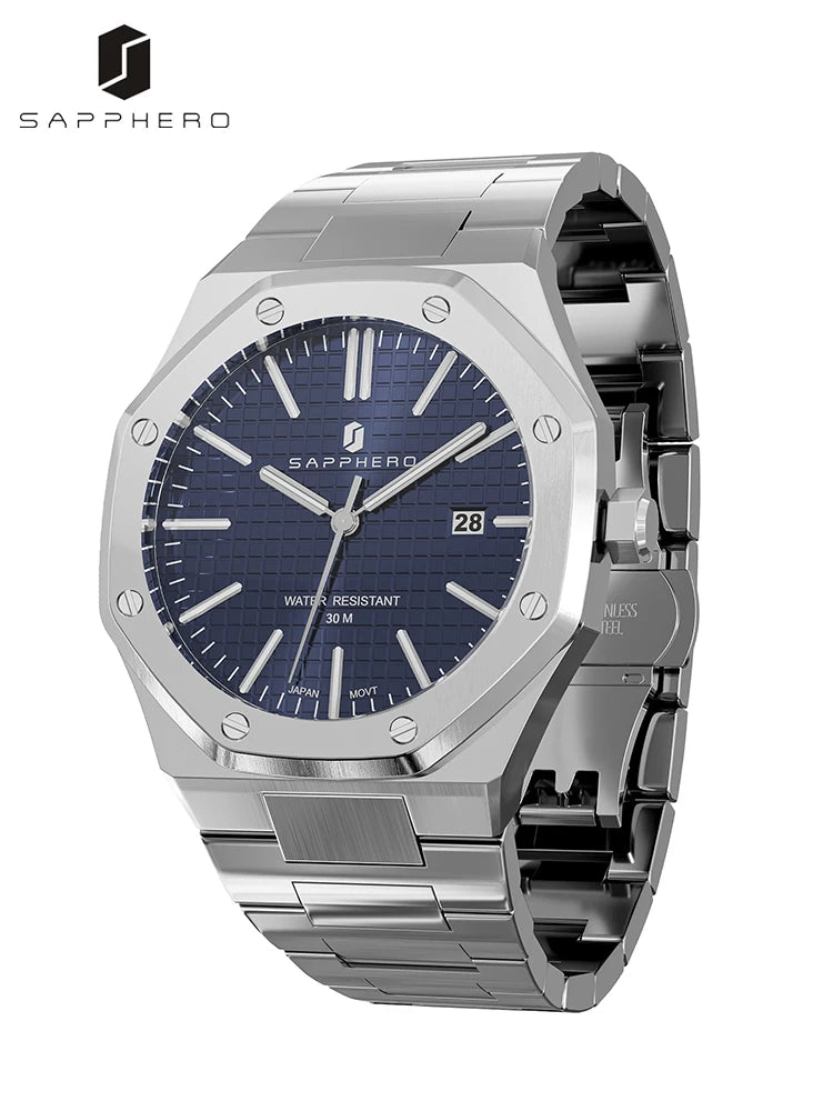 Luxury Business Stainless Steel Waterproof Watch 