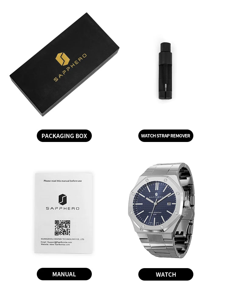 Luxury Business Stainless Steel Waterproof Watch 