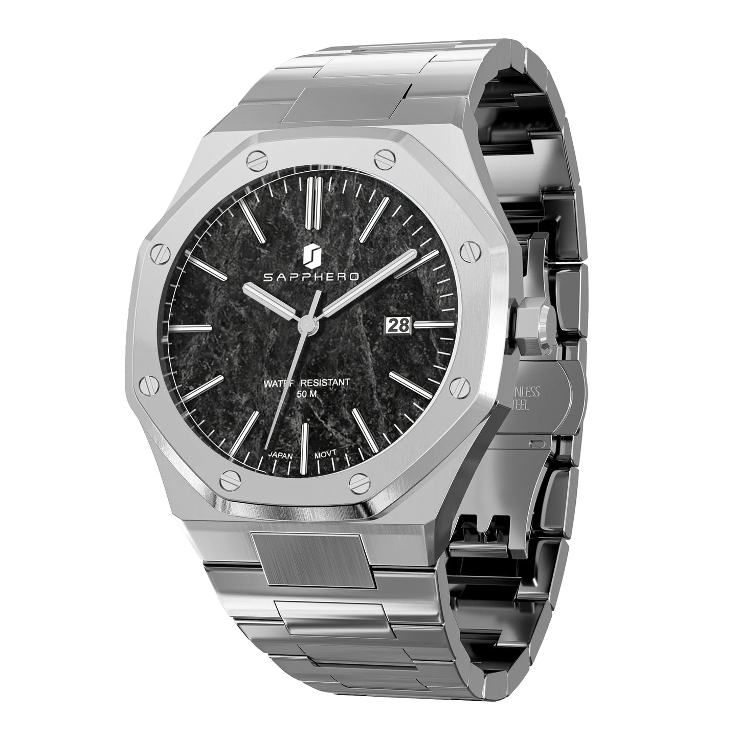 Luxury Business Stainless Steel Waterproof Watch 