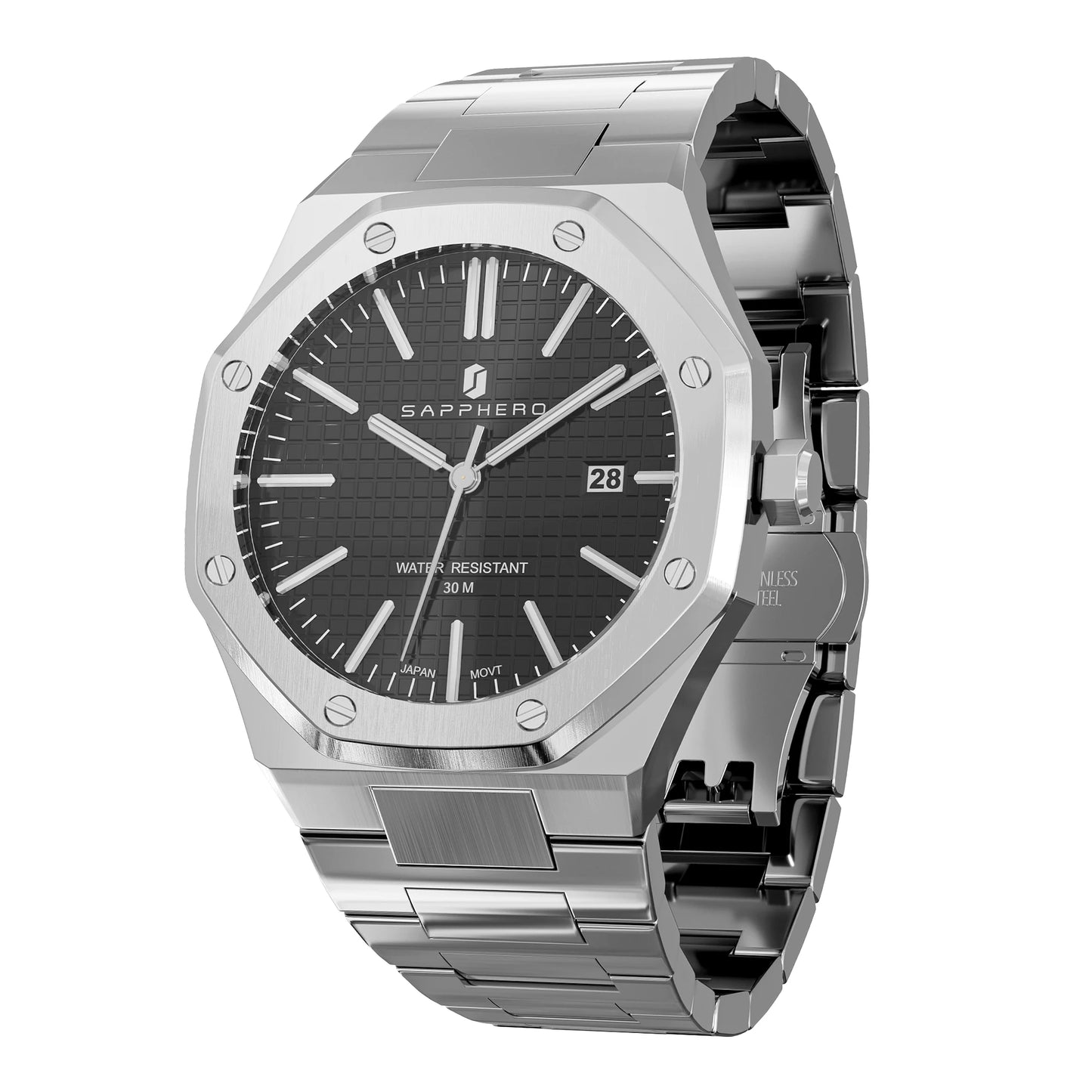 Luxury Business Stainless Steel Waterproof Watch 